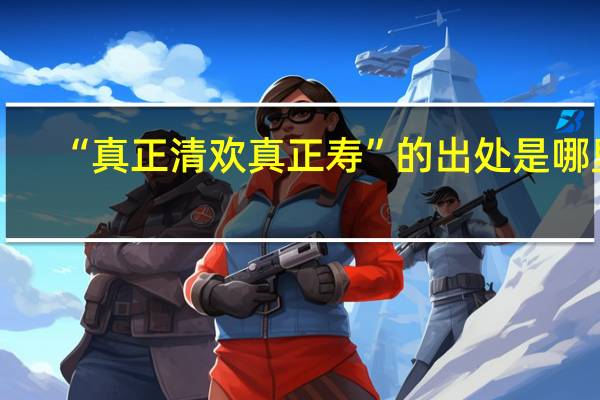 “真正清欢真正寿”的出处是哪里