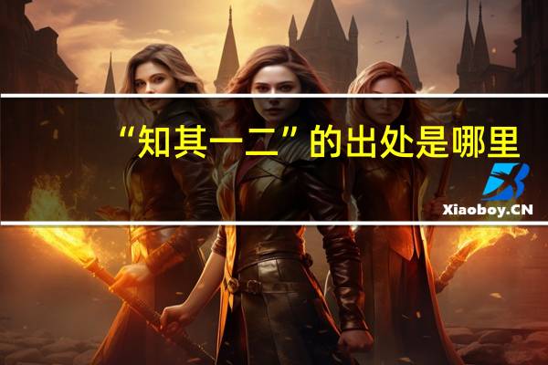“知其一二”的出处是哪里