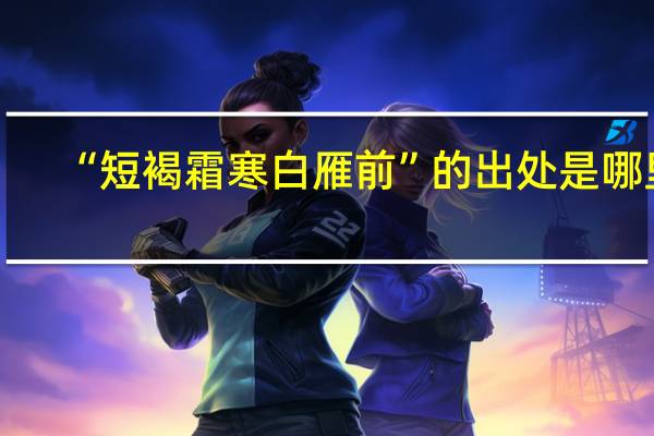 “短褐霜寒白雁前”的出处是哪里