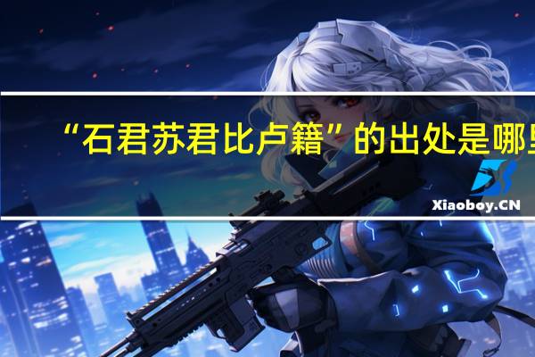 “石君苏君比卢籍”的出处是哪里