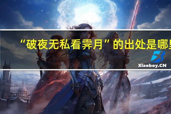 “破夜无私看霁月”的出处是哪里