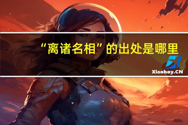 “离诸名相”的出处是哪里