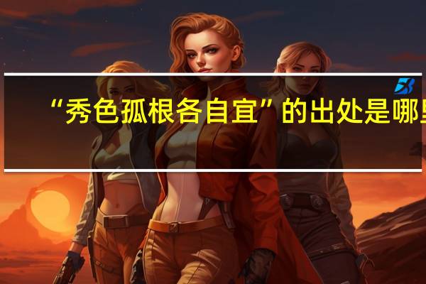 “秀色孤根各自宜”的出处是哪里