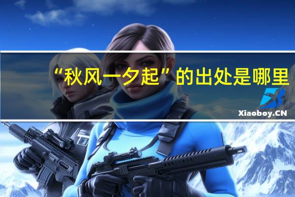 “秋风一夕起”的出处是哪里