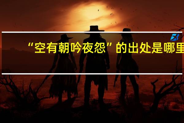 “空有朝吟夜怨”的出处是哪里