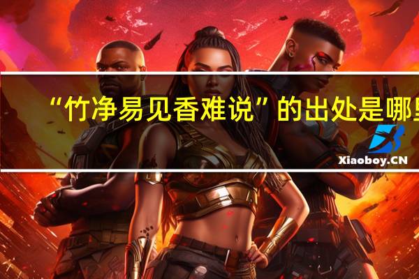 “竹净易见香难说”的出处是哪里