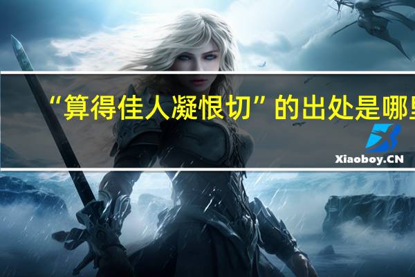 “算得佳人凝恨切”的出处是哪里