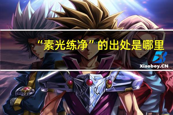 “素光练净”的出处是哪里