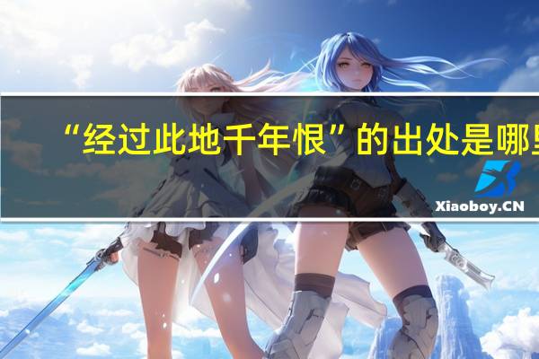 “经过此地千年恨”的出处是哪里