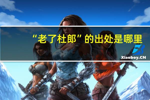 “老了杜郎”的出处是哪里