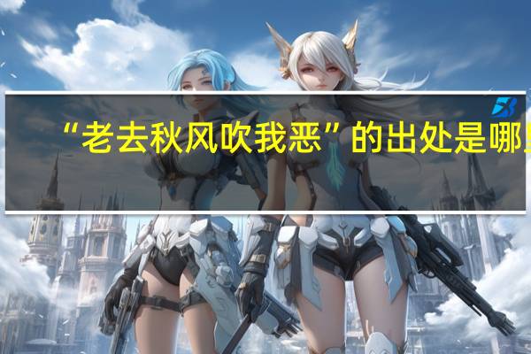 “老去秋风吹我恶”的出处是哪里