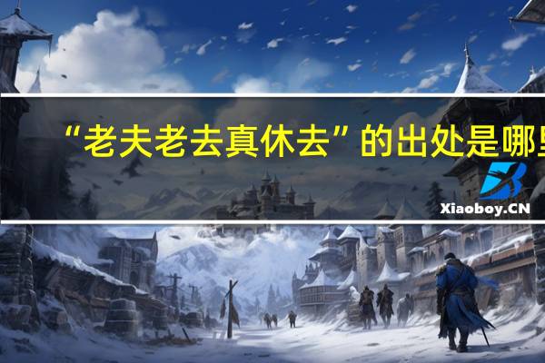 “老夫老去真休去”的出处是哪里