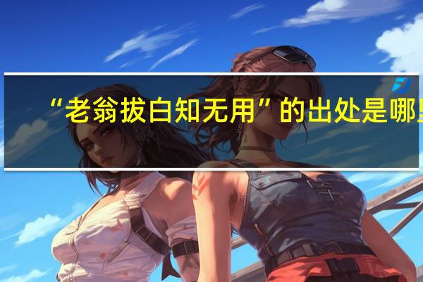 “老翁拔白知无用”的出处是哪里