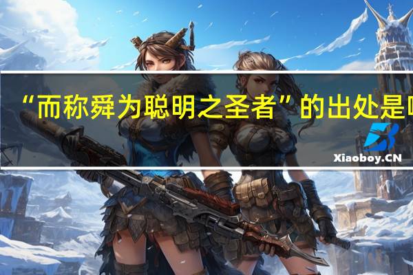“而称舜为聪明之圣者”的出处是哪里