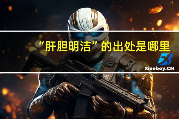 “肝胆明洁”的出处是哪里