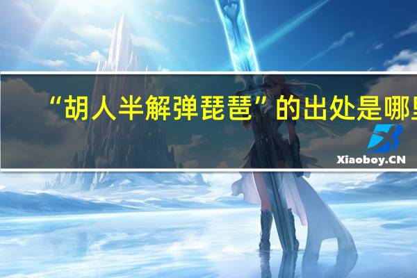“胡人半解弹琵琶”的出处是哪里