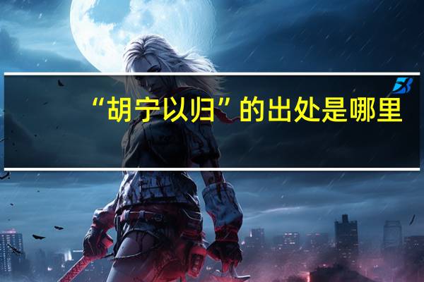 “胡宁以归”的出处是哪里