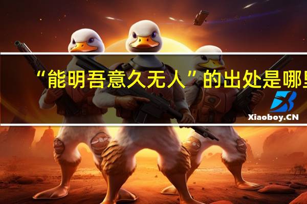 “能明吾意久无人”的出处是哪里