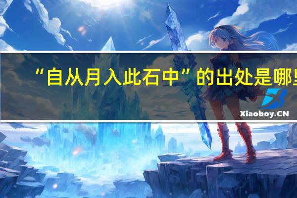 “自从月入此石中”的出处是哪里