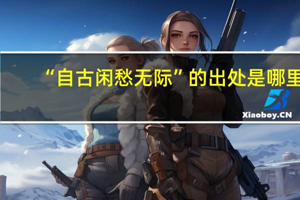 “自古闲愁无际”的出处是哪里