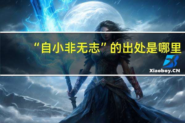 “自小非无志”的出处是哪里