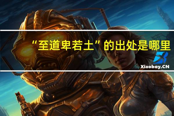 “至道卑若土”的出处是哪里