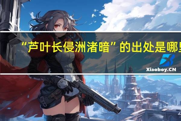 “芦叶长侵洲渚暗”的出处是哪里