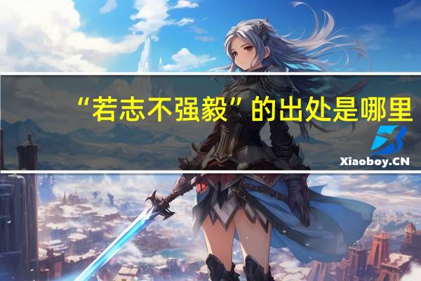 “若志不强毅”的出处是哪里
