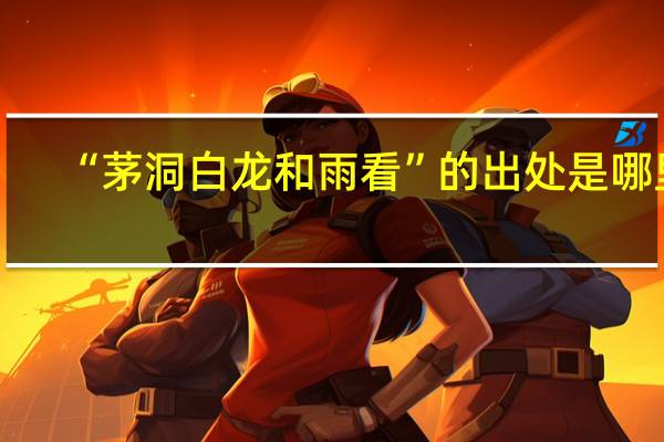 “茅洞白龙和雨看”的出处是哪里