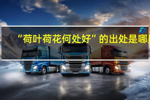 “荷叶荷花何处好”的出处是哪里