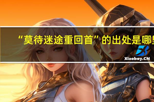“莫待迷途重回首”的出处是哪里