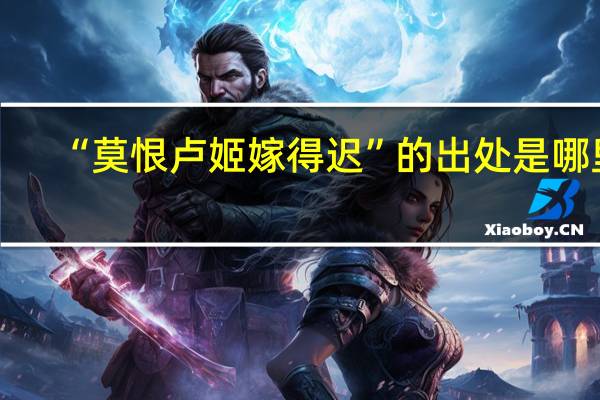 “莫恨卢姬嫁得迟”的出处是哪里