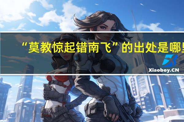 “莫教惊起错南飞”的出处是哪里