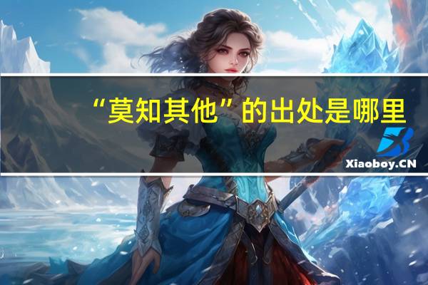 “莫知其他”的出处是哪里