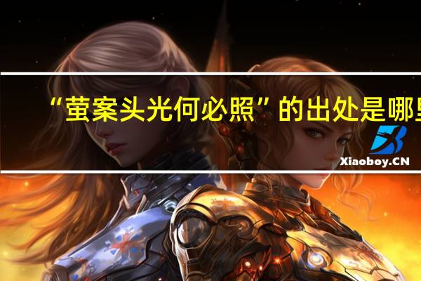 “萤案头光何必照”的出处是哪里