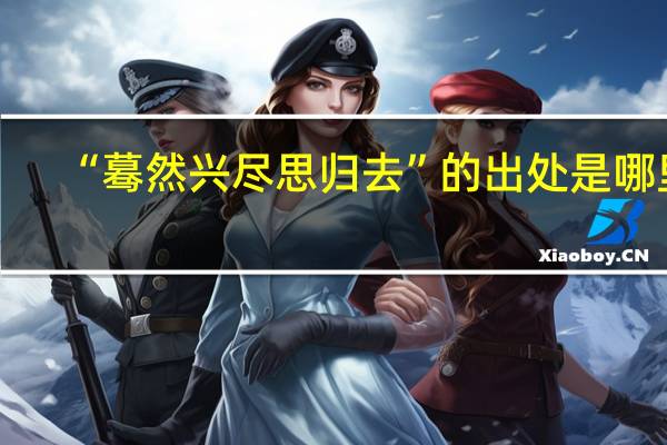 “蓦然兴尽思归去”的出处是哪里