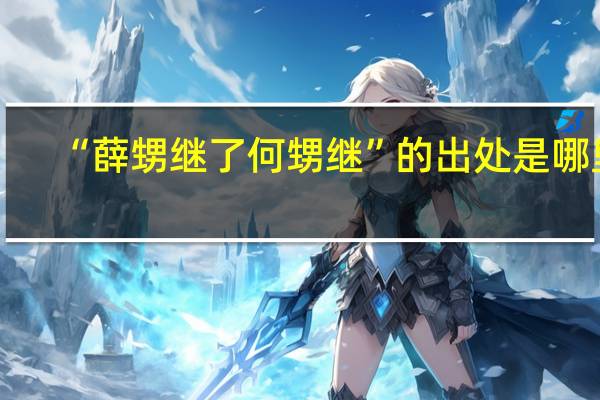 “薛甥继了何甥继”的出处是哪里