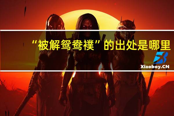 “被解鸳鸯襆”的出处是哪里