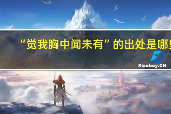 “觉我胸中闻未有”的出处是哪里