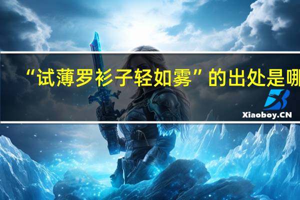 “试薄罗衫子轻如雾”的出处是哪里