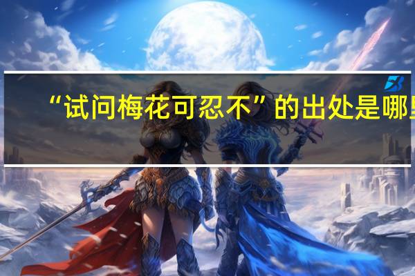 “试问梅花可忍不”的出处是哪里