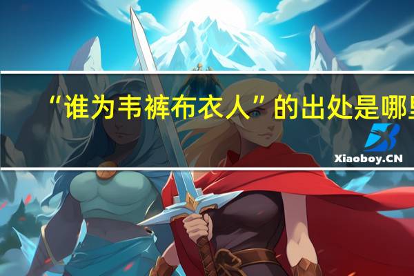 “谁为韦裤布衣人”的出处是哪里
