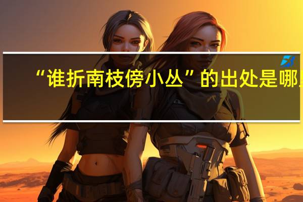 “谁折南枝傍小丛”的出处是哪里