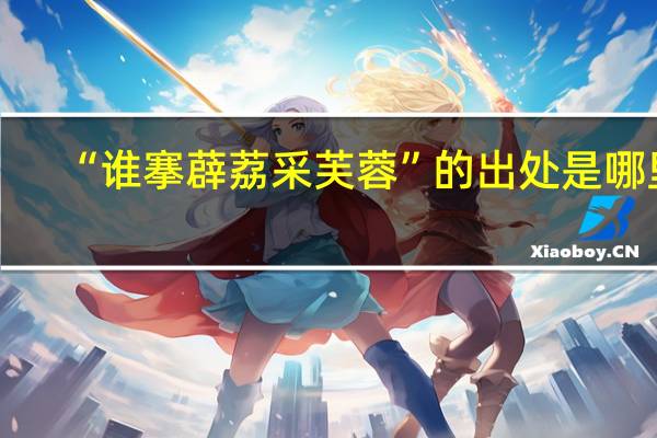 “谁搴薜荔采芙蓉”的出处是哪里