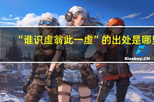 “谁识虚翁此一虚”的出处是哪里