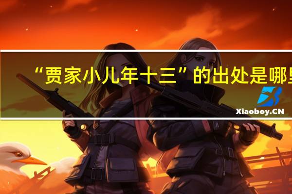 “贾家小儿年十三”的出处是哪里