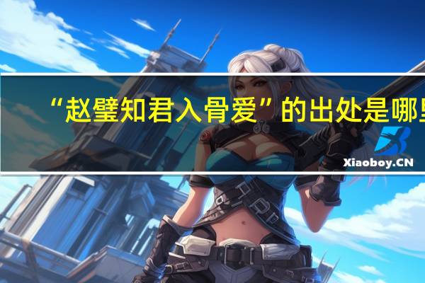 “赵璧知君入骨爱”的出处是哪里