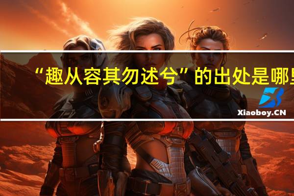 “趣从容其勿述兮”的出处是哪里