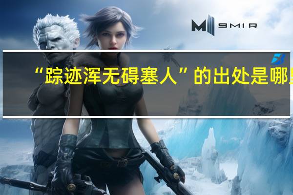 “踪迹浑无碍塞人”的出处是哪里