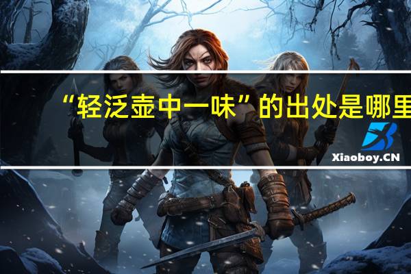 “轻泛壶中一味”的出处是哪里